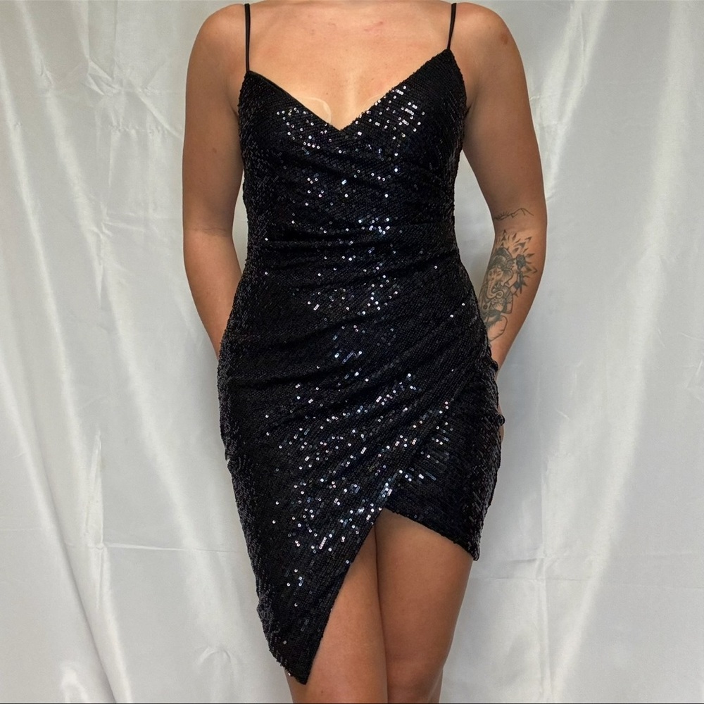 Black Sequin Women's Dress